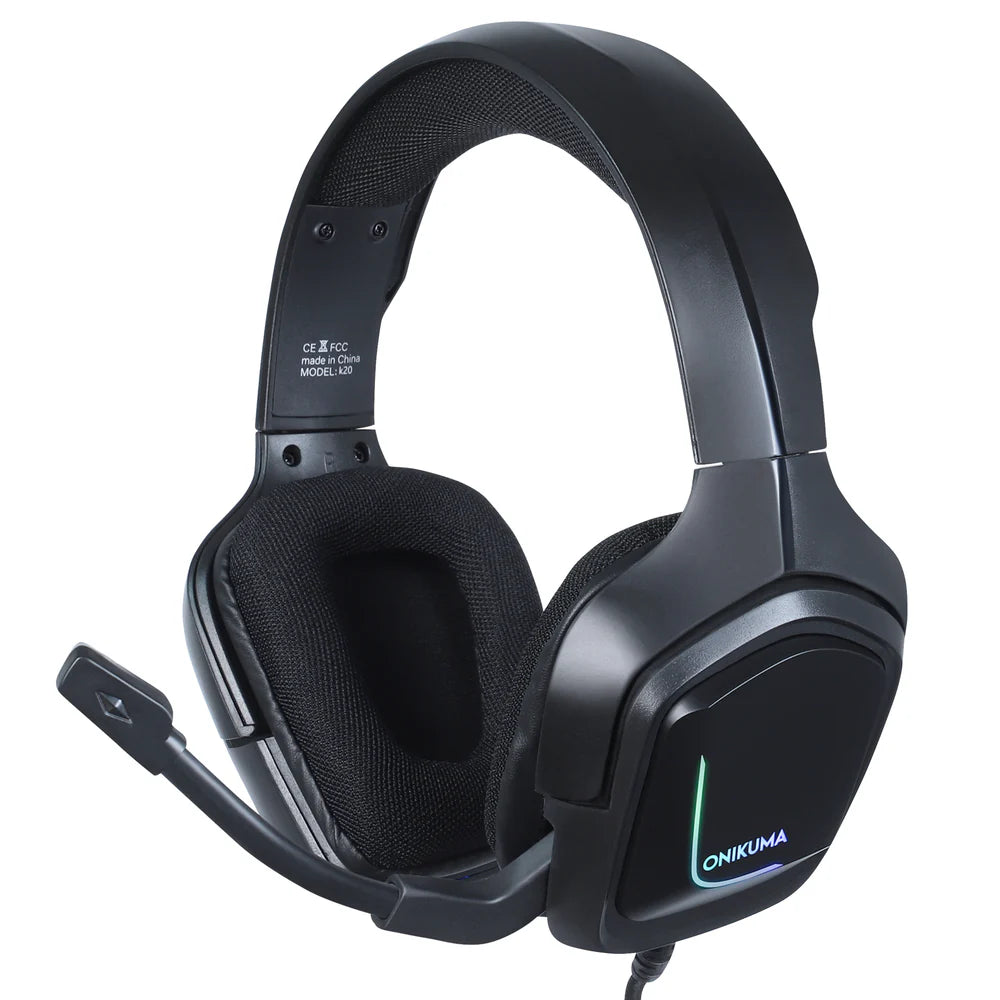 ONIKUMA K20 Wired Gaming Headset with Microphone & RGB Light - Clear Audio & Comfortable Design - Saif Al Najmi Kw